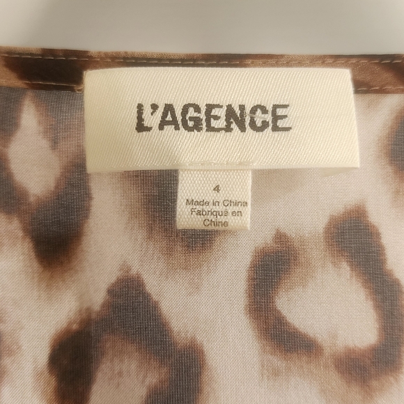 L'AGENCE Callum Leopard Print Sheer Silk Maxi Dress NWOT - Picture 8 of 11